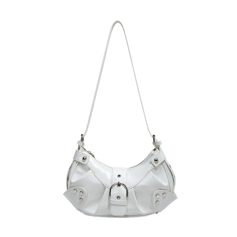 Women's Fashion Underarm Motorcycle Korean Style Soft Leather Bags