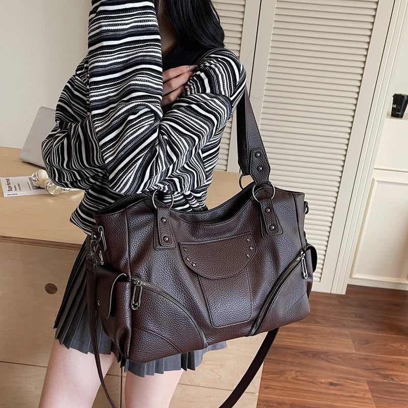 Women's Commuter Large Capacity Fashion Portable Motorcycle Women's Messenger Bag