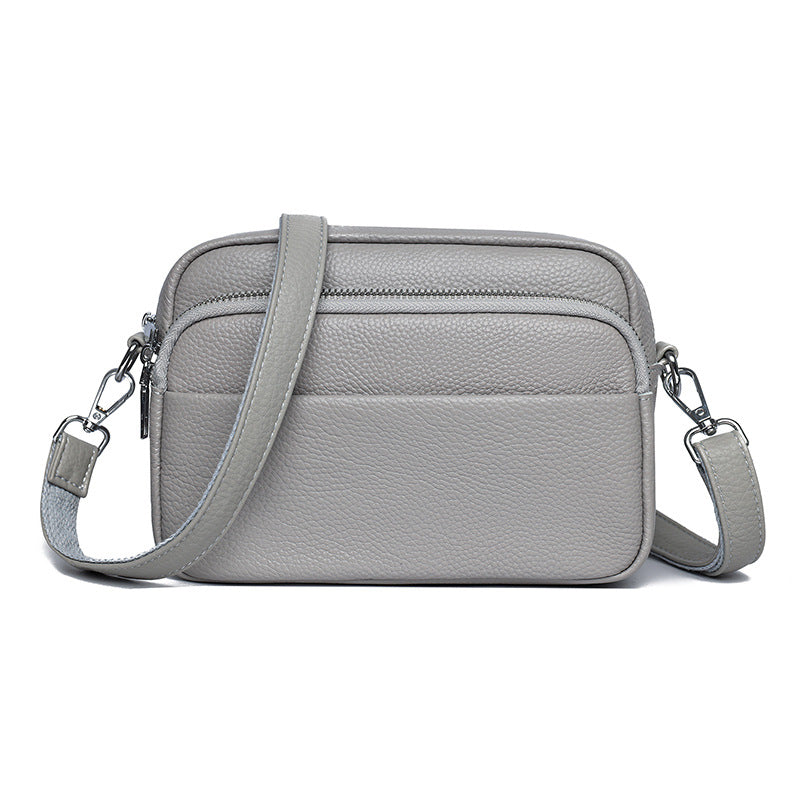 Women's Vintage Leather First Layer Cowhide Underarm Small Square Bag