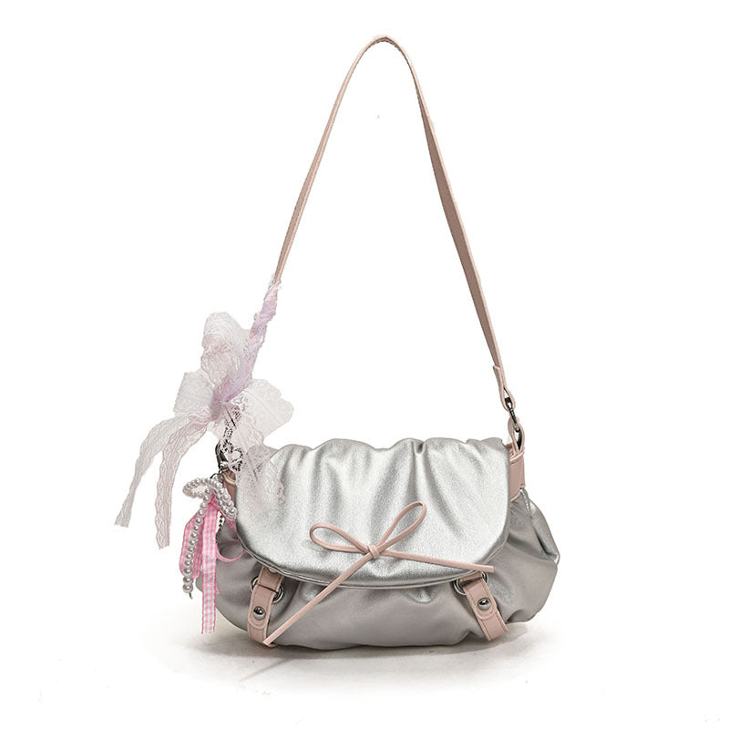 Style Bowknot Female Niche Pleated Design Spring Small Square Bags