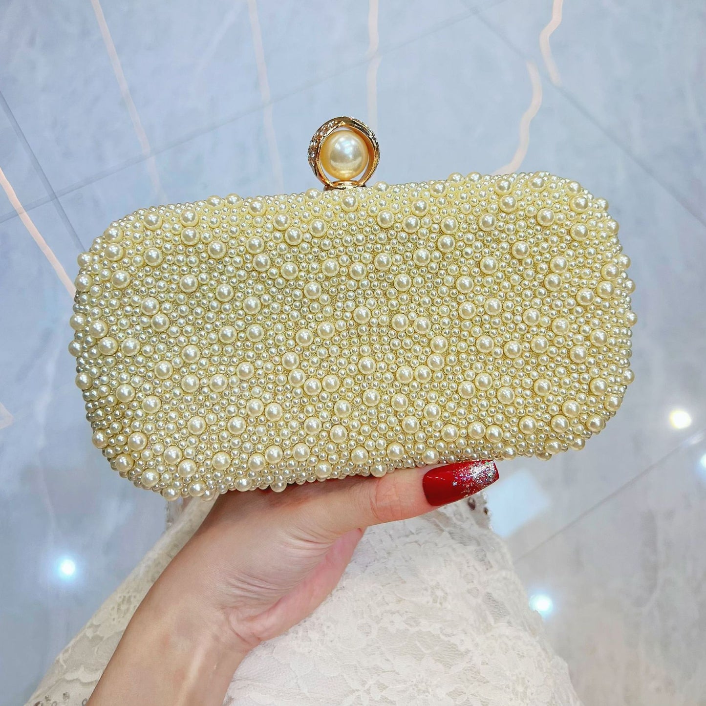 Women's Banquet Pearl Cheongsam Formal Dress Dinner Women's Clutch