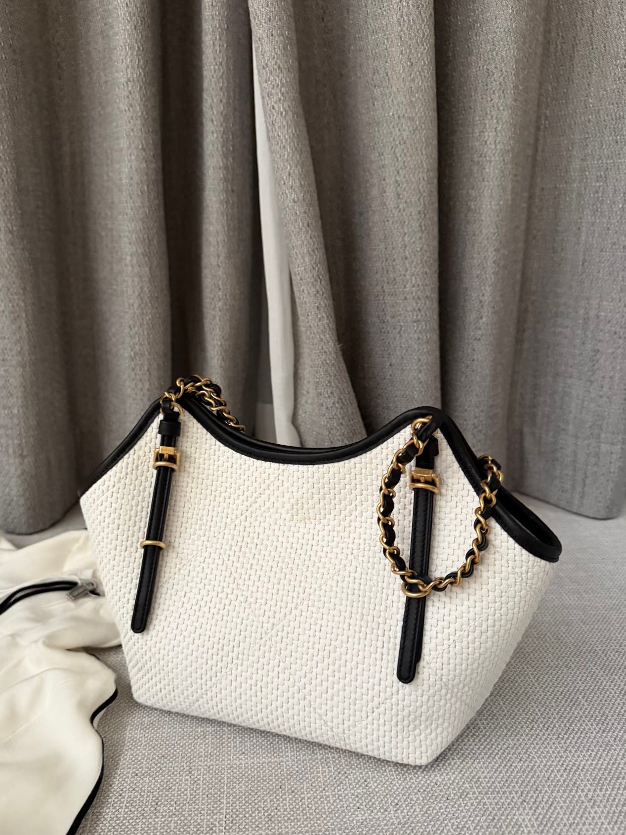 Food Basket Large Size Color Contrast Patchwork Shoulder Bags