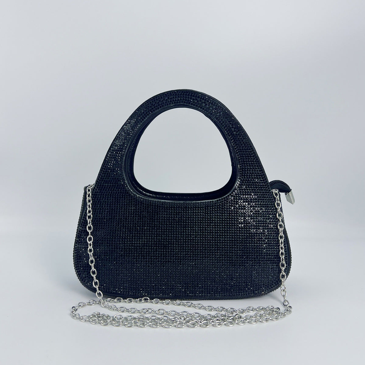 Fashion Rhinestone Semicircle Design Female Niche Shoulder Bags
