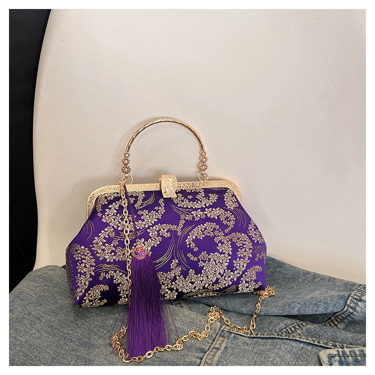 Women's Style Dinner Elegant Chinese Silk Embroidery Clutch Handbags
