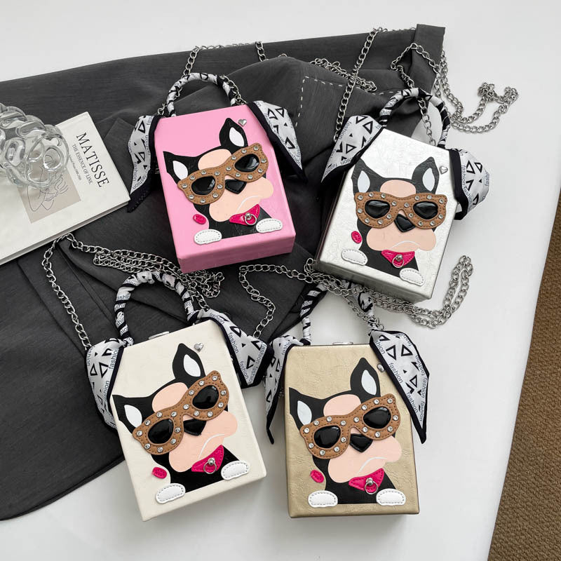 Women's Cartoon Puppy Spring Hard Box Mobile Phone Bags