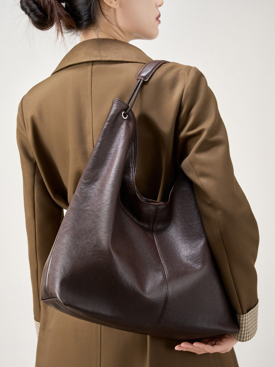 Vegetable Tanning Leather Popular Textured Versatile Class Underarm Women's Shoulder Bag