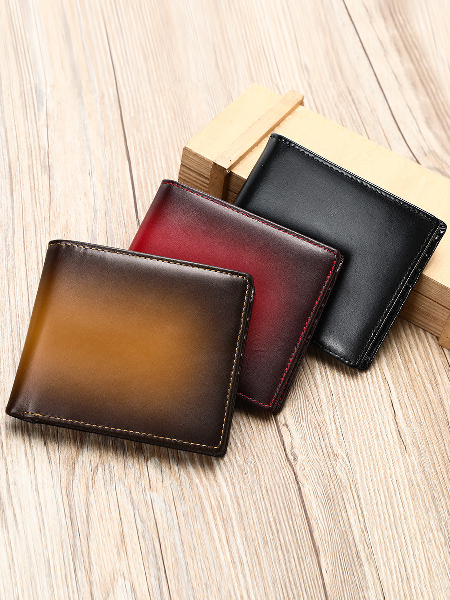 First Layer Cowhide Multifunctional Short Leather For Card Holder