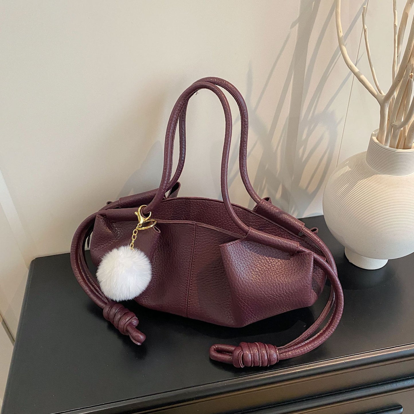 Women's Niche High Sense Soft Leather Cloud Fashion Women's Shoulder Bag