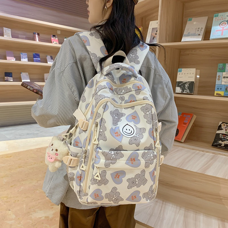 Women's High Large Capacity Junior Flower Cloth College Student Schoolbag