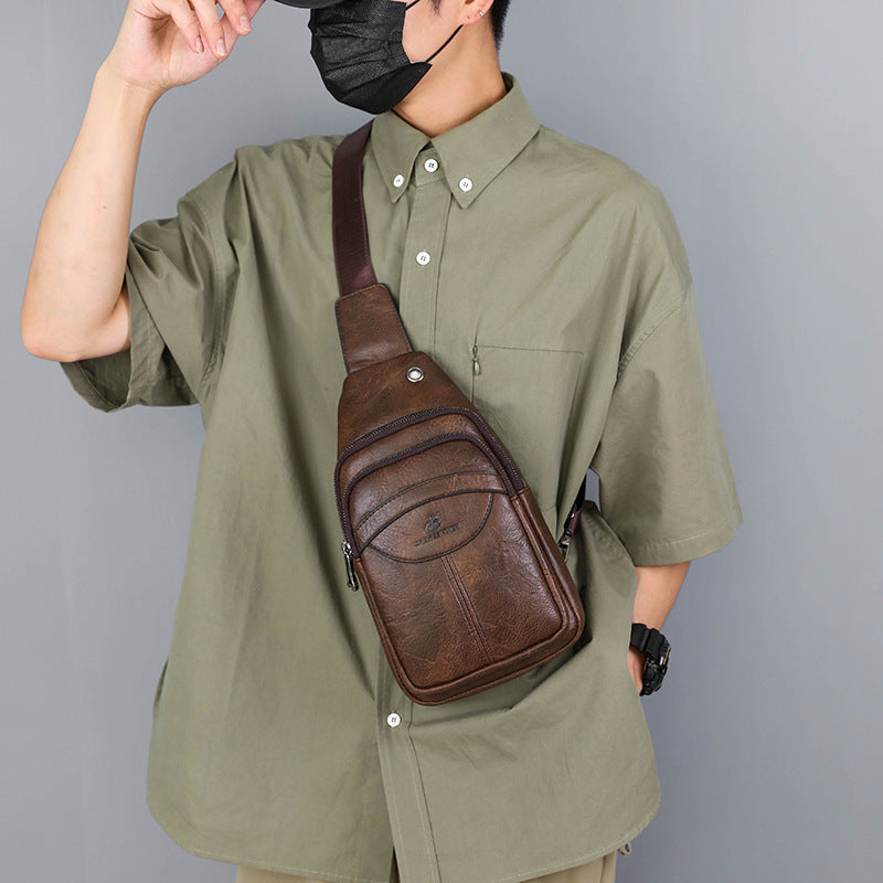 Men's Retro Business Commuter Vertical Texture Bags