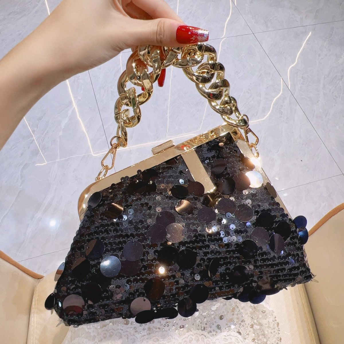Women's Light Luxury Sequined Chain Fashion Bags