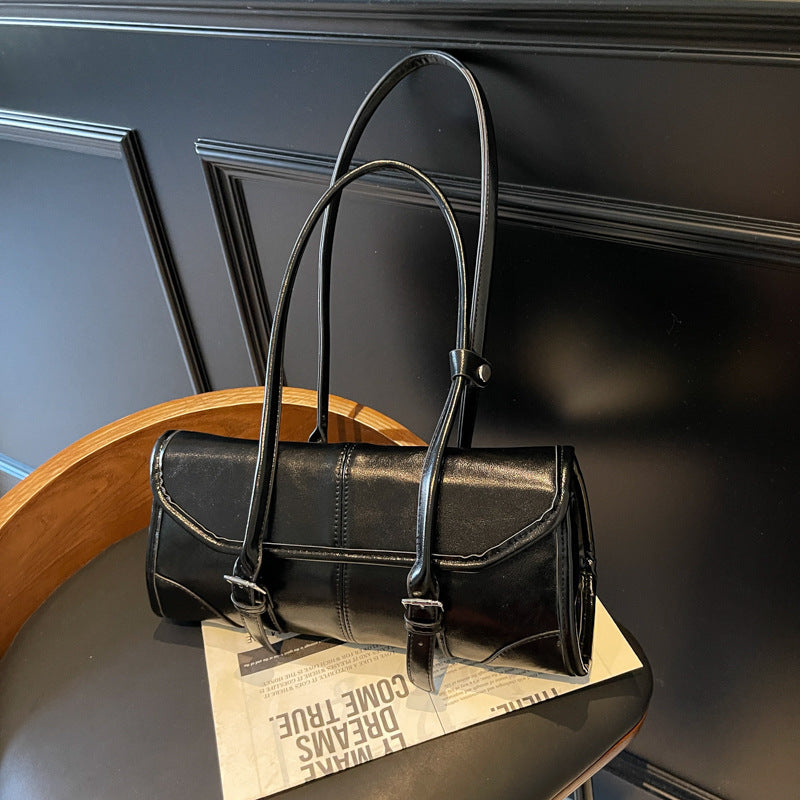 Oil Wax Leather Vintage Female Senior Niche Texture Commuter Large Bags