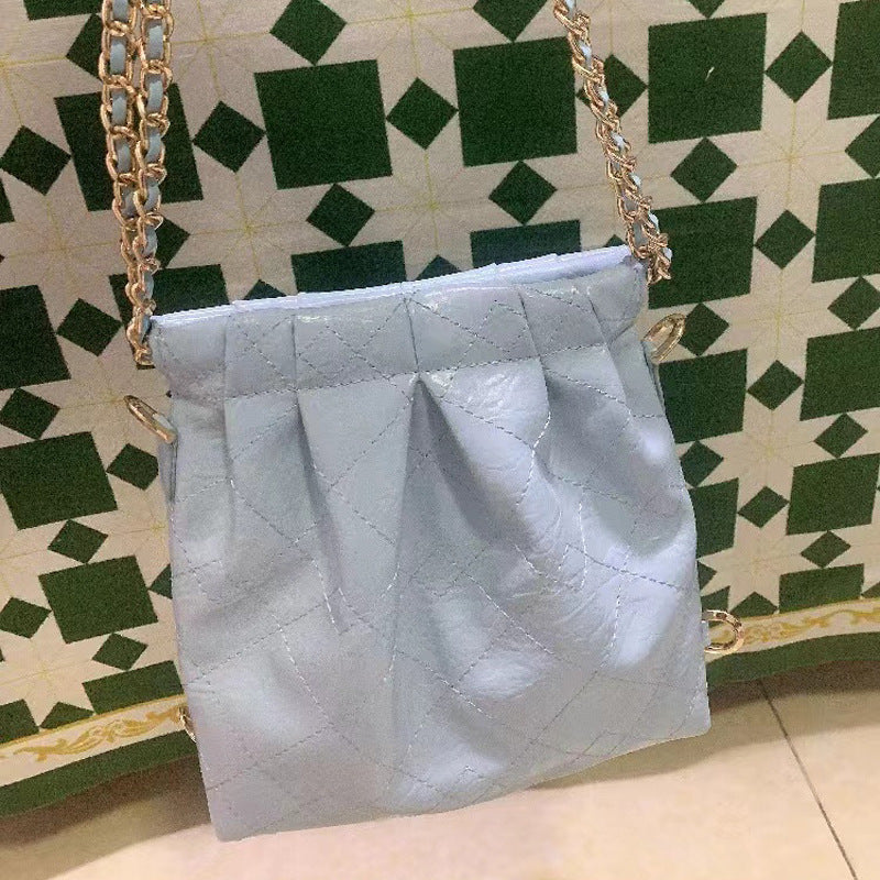 Charles Keith Portable Hobo Rhombus Chain Fashion Large Capacity Trendy Tote Bag