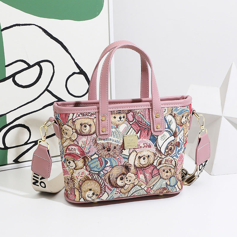 Women's Printed Canvas Large Capacity Totes Commute Bags