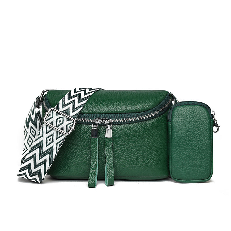 Women's Korean Style Niche Saddle First Layer Cowhide Fashion Bags