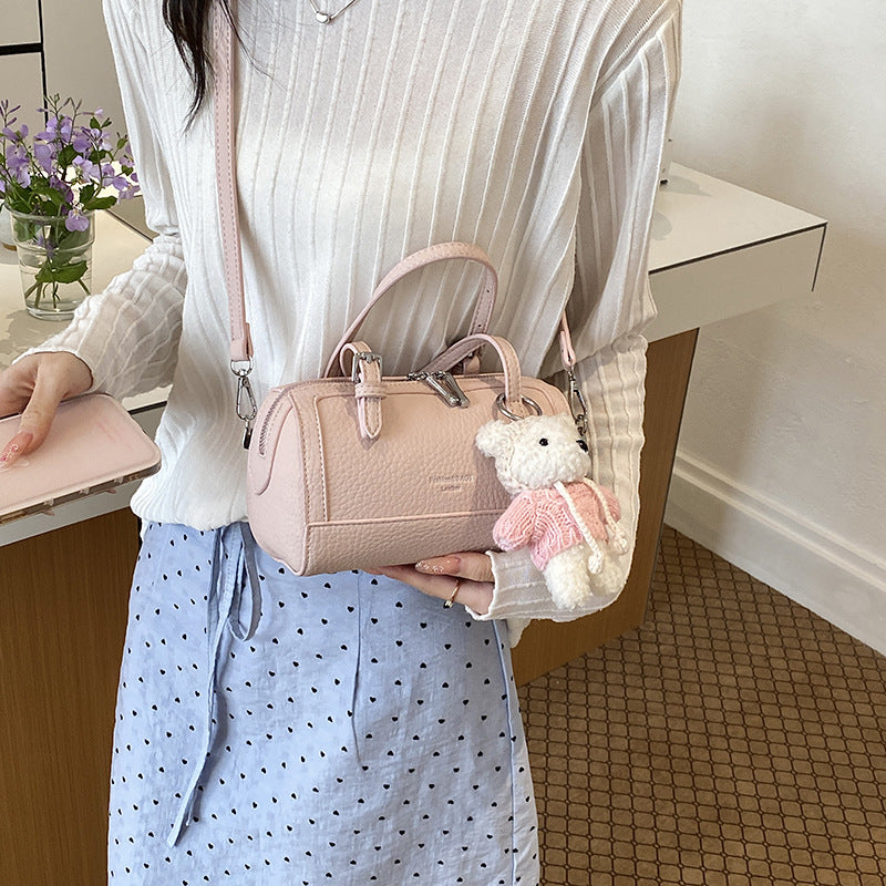 Fashion Litchi Pattern Bowling Design Hand Holding Women's Shoulder Bag
