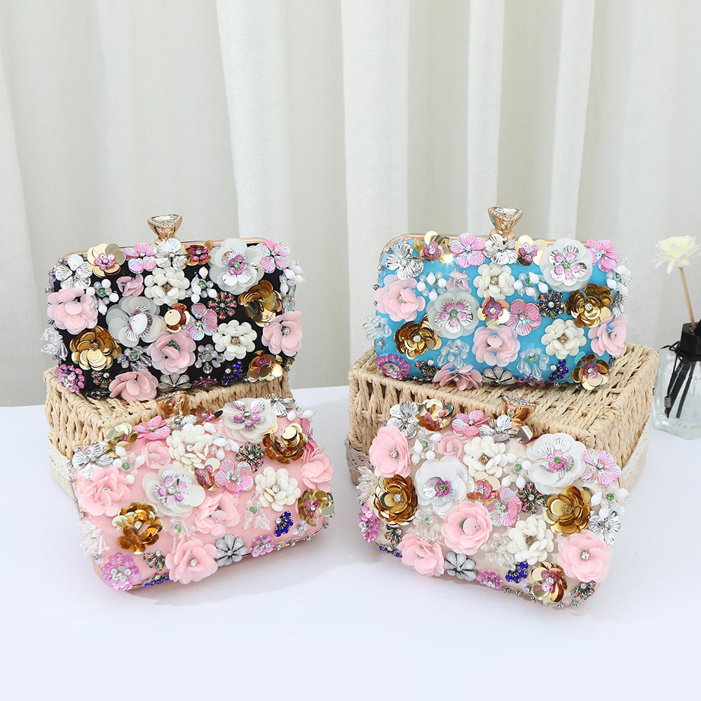 Women's Flowers Fashion Banquet Wedding Niche Dinner Bag