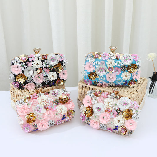 Women's Flowers Fashion Banquet Wedding Niche Dinner Bag