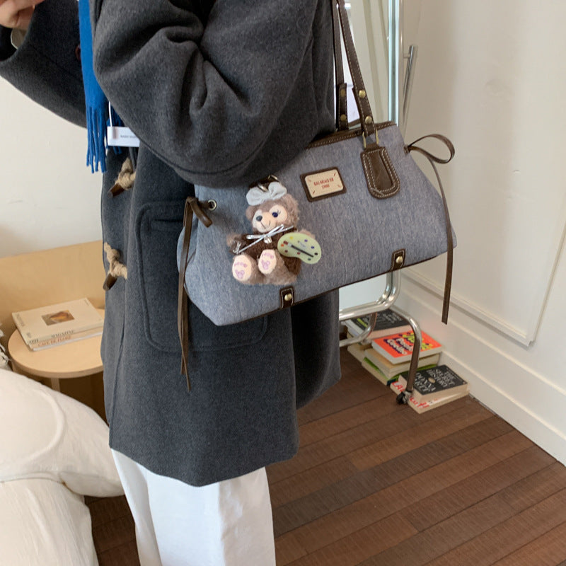 Women's Retro Denim Light Luxury Minority Senior Tote Bags