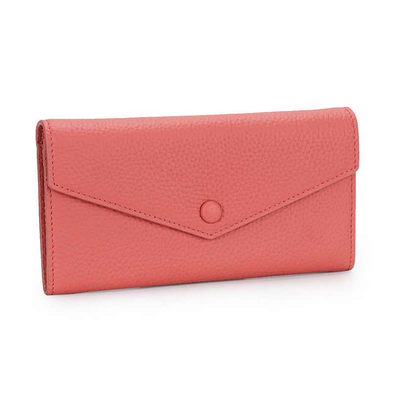 Women's Full Cowhide Long Large Capacity Genuine Ladies Wallet