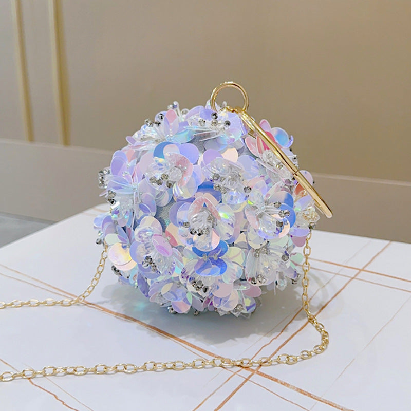 Women's Style Dinner Clutch Banquet Flower Bracelet Spherical Women's Handbag