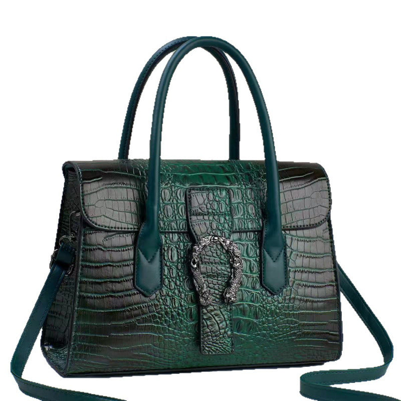 Fashion Alligator Print Large Capacity Versatile Party Shopping Women's Handbag