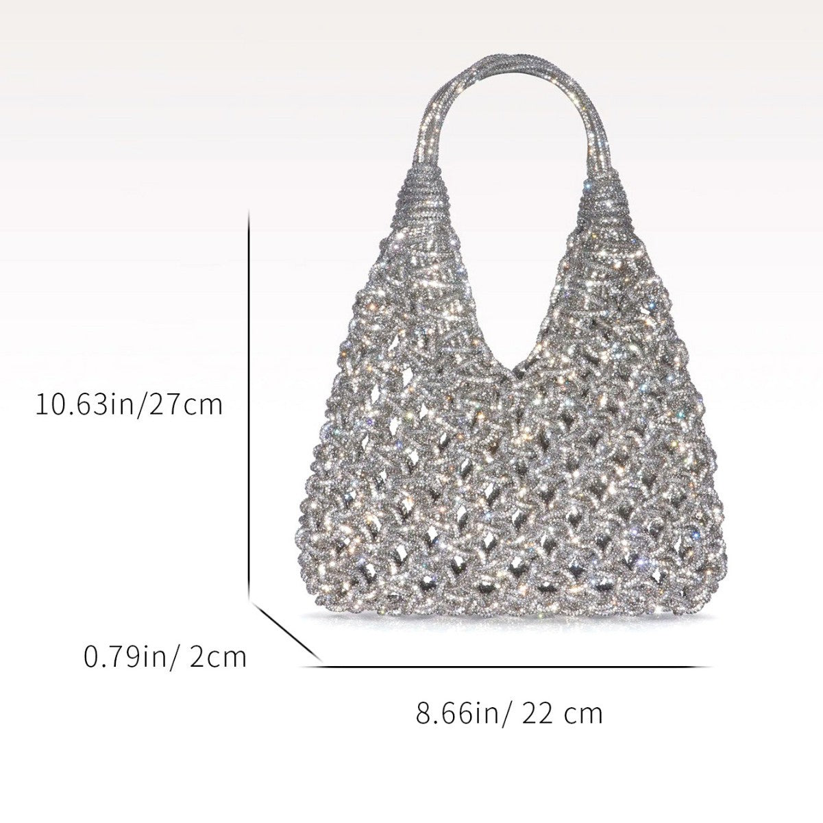 Women's Rhinestone Hollow Party Gathering Banquet Hand-woven Women's Handbag
