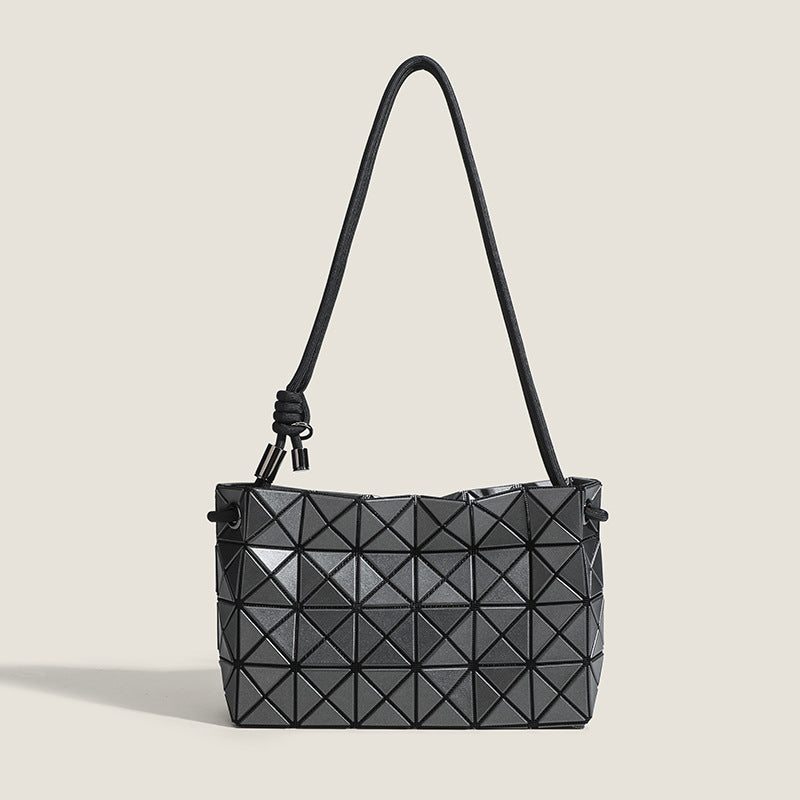 Women's Geometric Diamond Pattern Drawstring Trend Women's Shoulder Bag
