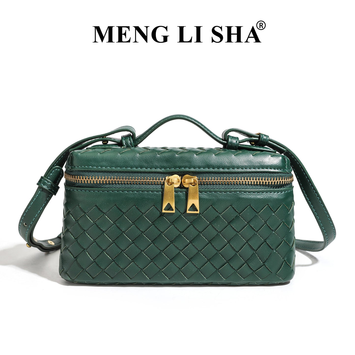 Retro Frosted Hand-woven Lunch Box Trendy Women's Shoulder Bag