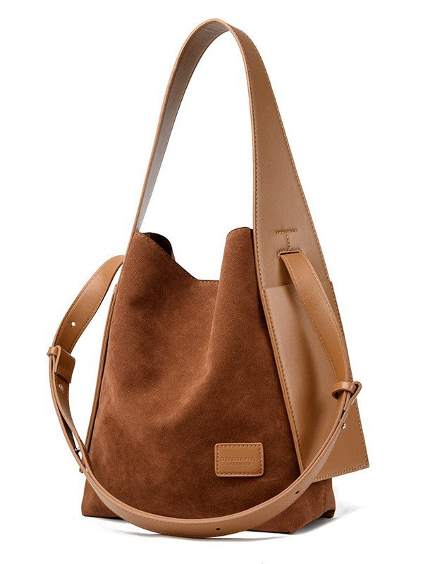 Women's Retro Textured Fashion Big Frosted Large Tote Bags