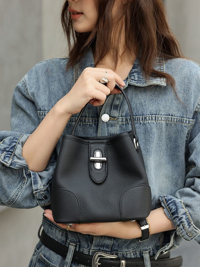 Genuine Leather Minority Large Capacity Commuter Women's Shoulder Bag
