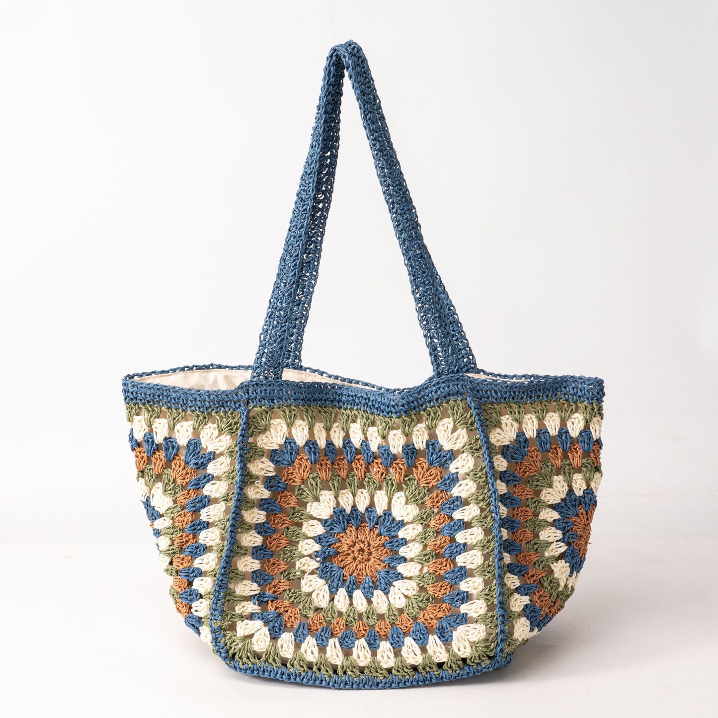 Sense Female Hand-woven Large Capacity Canvas Lining Women's Shoulder Bag