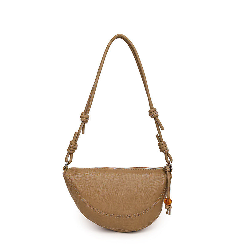 Women's Leather Croissant First Layer Cowhide Dumpling Bags