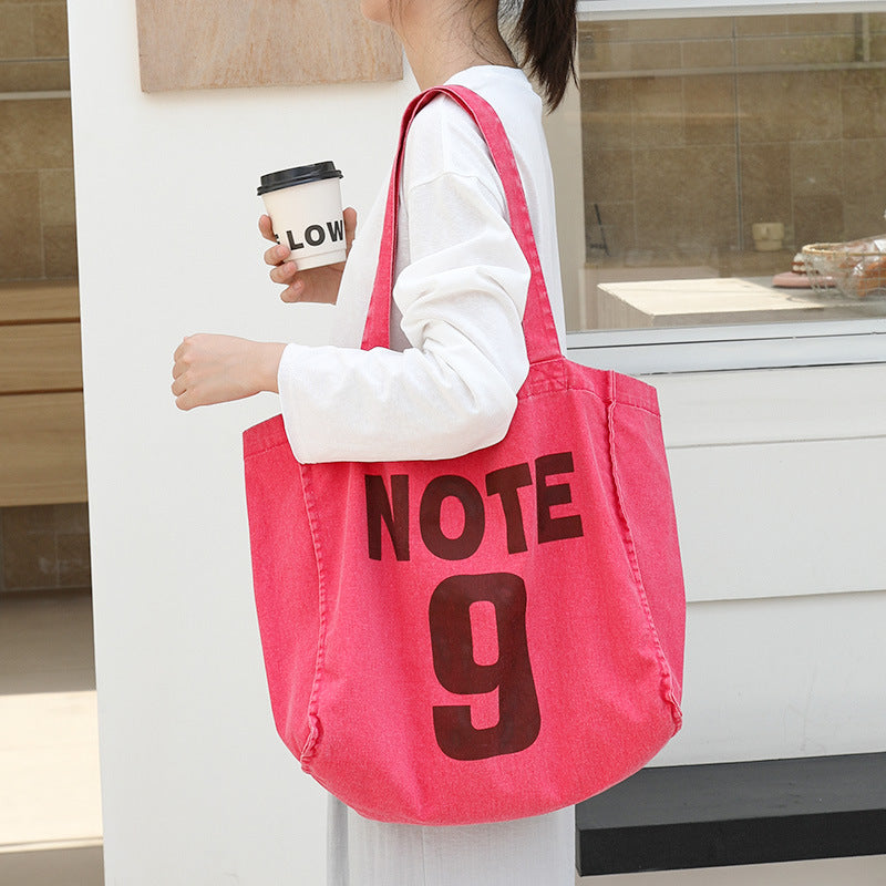Women's Leisure Artistic Canvas Fashion Letters Printed Women's Shoulder Bag