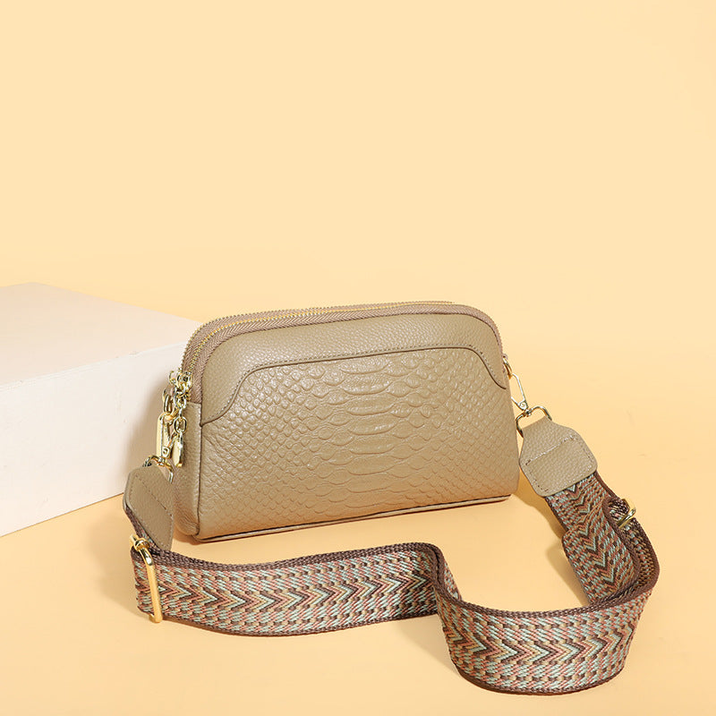 Women's Genuine Leather Simple Fashion Mobile Women's Messenger Bag