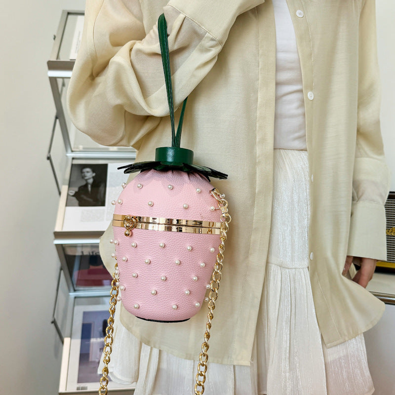 Women's Mori Fashion Rivet Personality Strawberry Shape Women's Messenger Bag