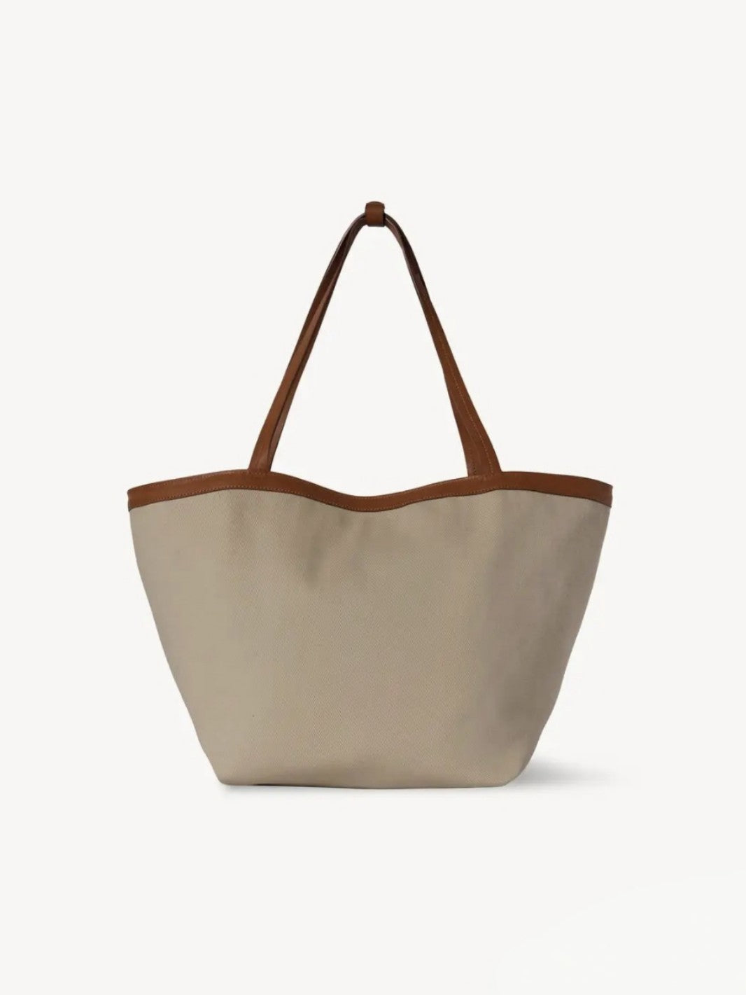 Minimalist Canvas Cowhide Stitching Double-sided Large Handbags