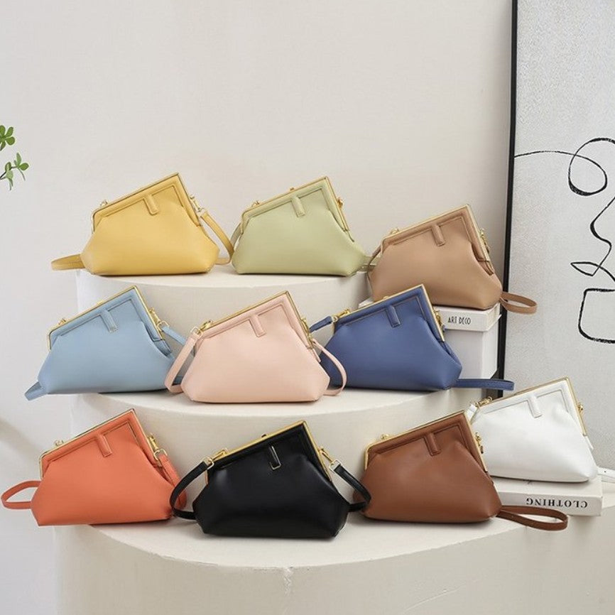 Cloud Texture Fashion Solid Color Clip Simple Bags