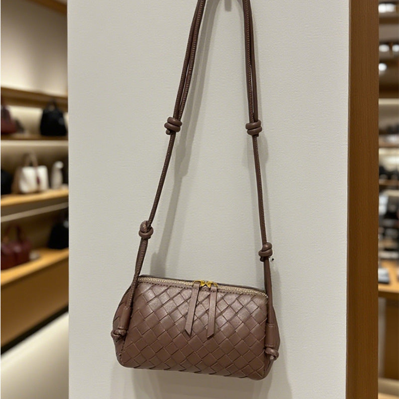 Women's Handmade Cowhide Woven Underarm Fashion Bags