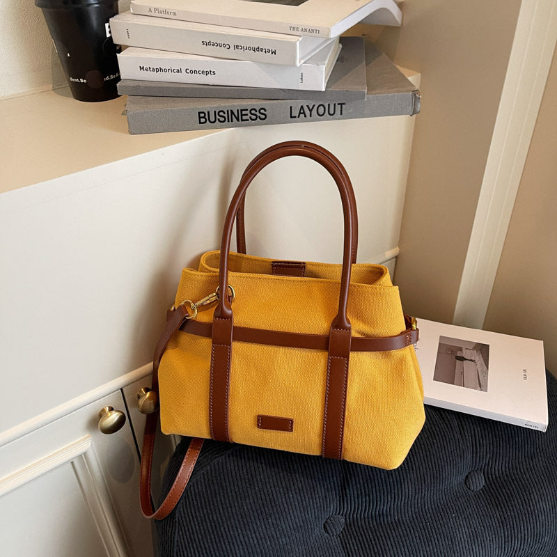 Classic Women's Retro Contrast Color Canvas Women's Messenger Bag