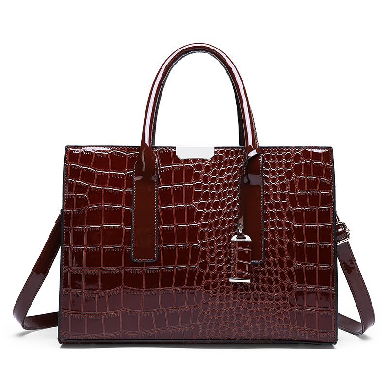 Women's Fashion Trend Large Capacity Textured Crocodile Pattern Bags