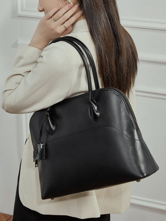 Women's Handmade First Layer Cowhide Shell Genuine Leather Commuter Large Capacity Handbags