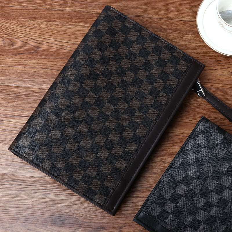 Men's Male Hand Large Capacity Plaid Fashion Men's Clutch
