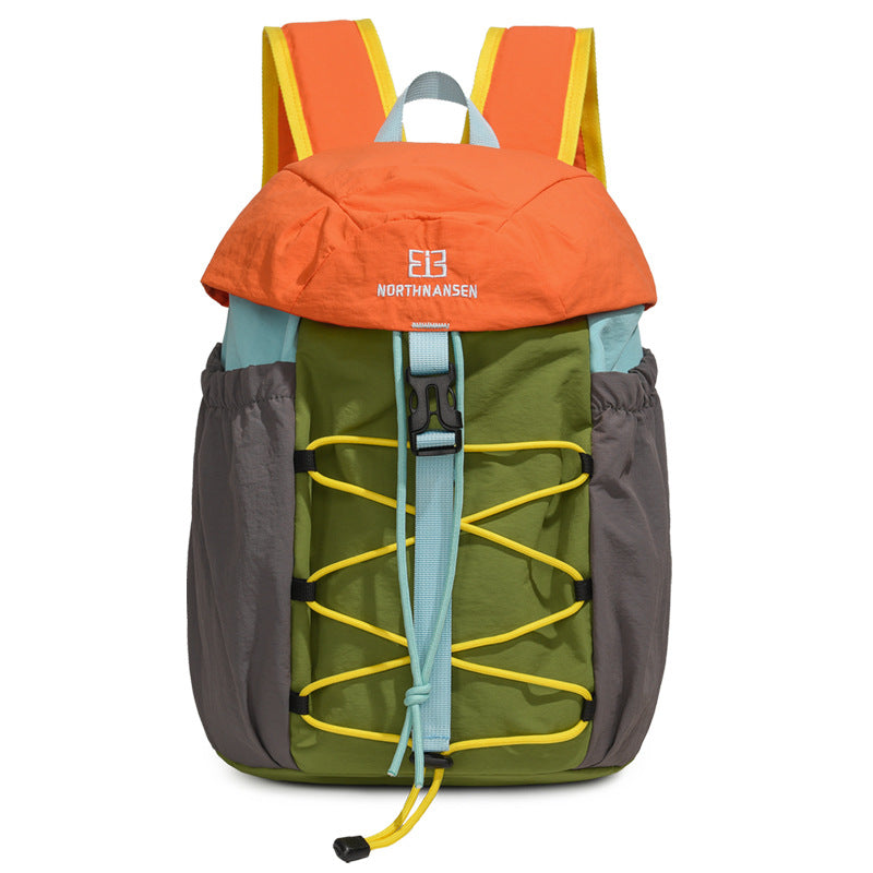 Women's Portable Contrast Color Leisure Drawstring College Backpacks