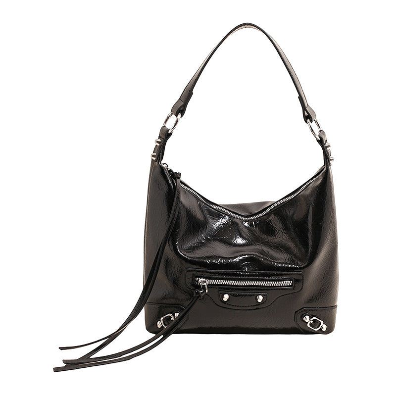 Women's Spring Retro Minority Underarm Fashion Soft Surface Simple Large Bucket Bags