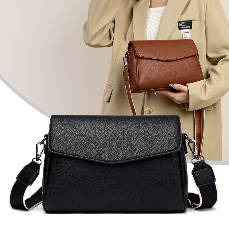Women's First Layer Cowhide Simple Soft Leather Women's Shoulder Bag