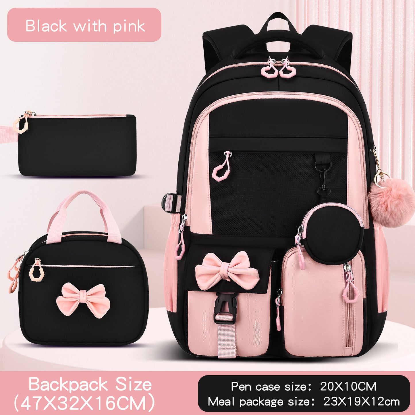 Junior Good-looking Simple Three-piece Lunch Pencil College Student Schoolbag