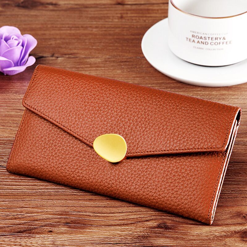 Women's Lucky Long Exquisite Genuine Leather Soft First Layer Ladies Wallet
