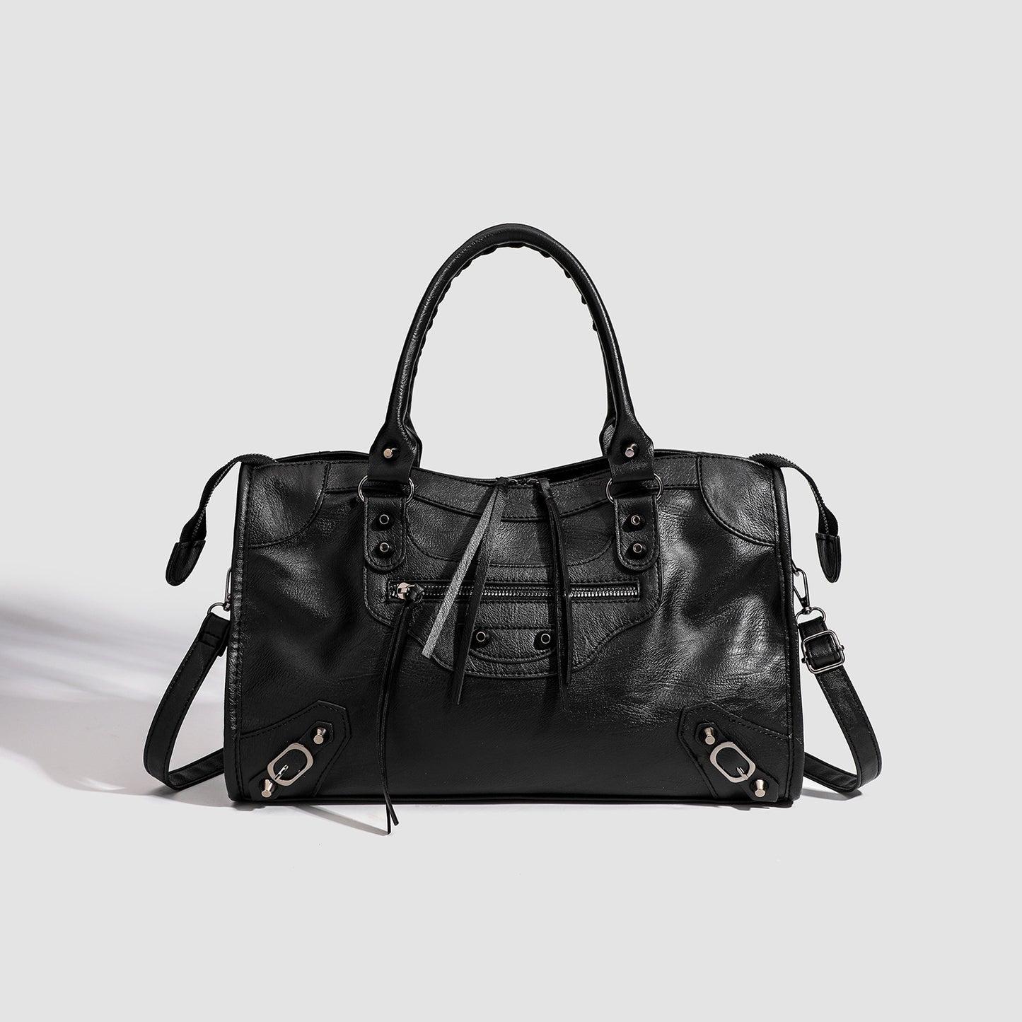 French Rivet Motorcycle Hot High-grade Large Handbags