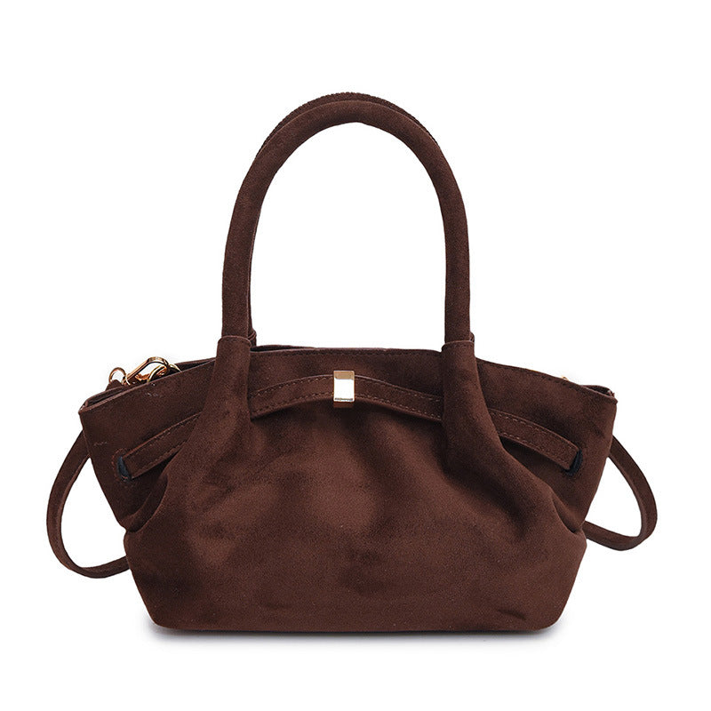 Large Capacity Frosted Pleated Retro Wings Style Tote Bag
